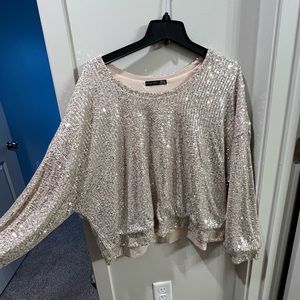 Long sleeve sequin top